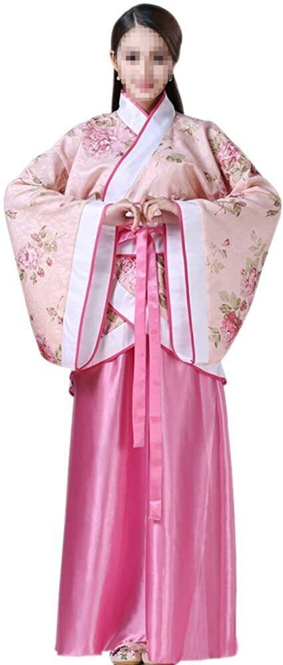 2734 Traditional Chinese Hanfu Dress Party Dress Up Cosplay Outfit L, Pink
